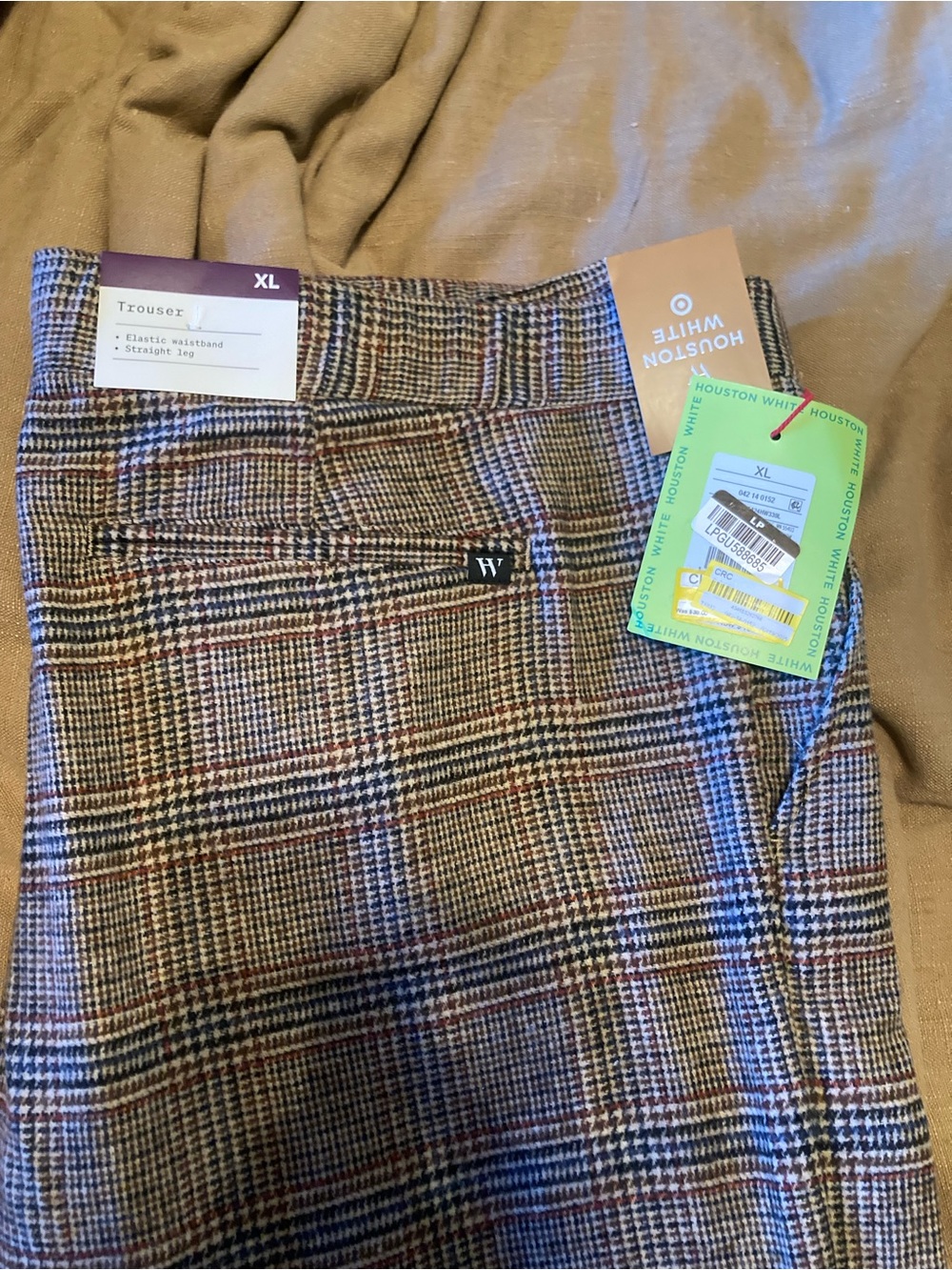 NWT Houston White Brown Glen-Plaid Three-Piece Suit: Jacket, Vest, Pants (XL*) - Picture 6 of 8